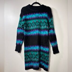 Urban Outfitters Black Knit Sweater Dress Fuzzy